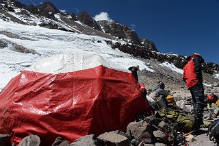03 Aconcagua Above Inka Expediciones Tent At Camp 2 Nido de Condores 5600m On Descent From Colera Camp 3 To Plaza de Mulas.jpg